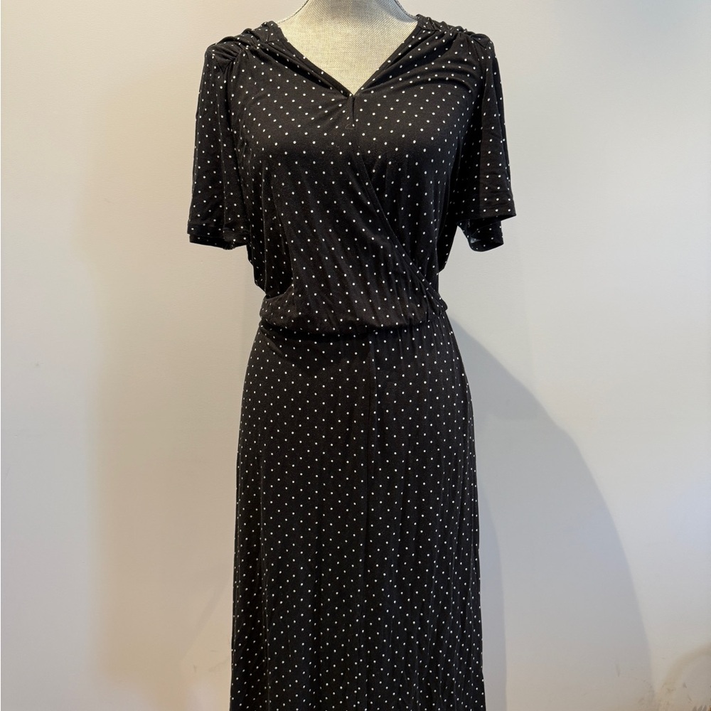 Elegant Black Polka Dot Dress